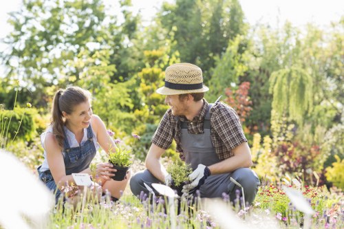 Professional gardener working in Bowes Park